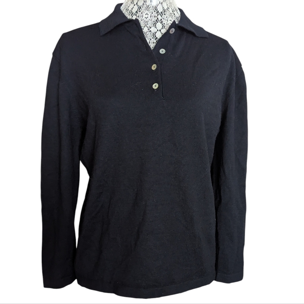 Woolmark Black Long Sleeve Top/Sweater